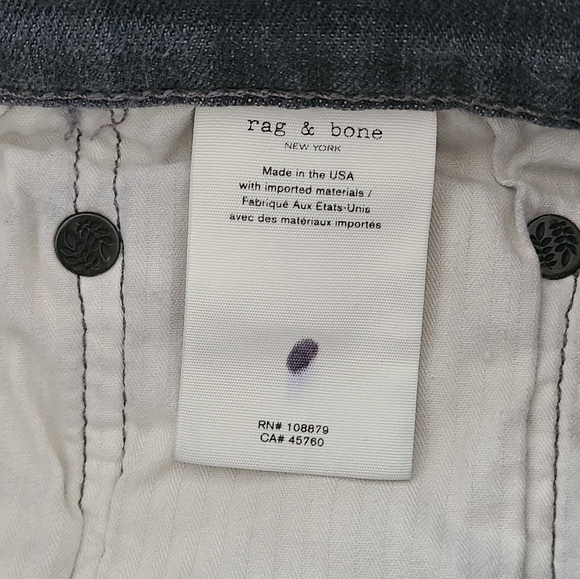 RAG & BONE Mens Jeans Grey Fit 1 Extra Slim Legs Button Fly Denim Size 31 - Picture 13 of 15
